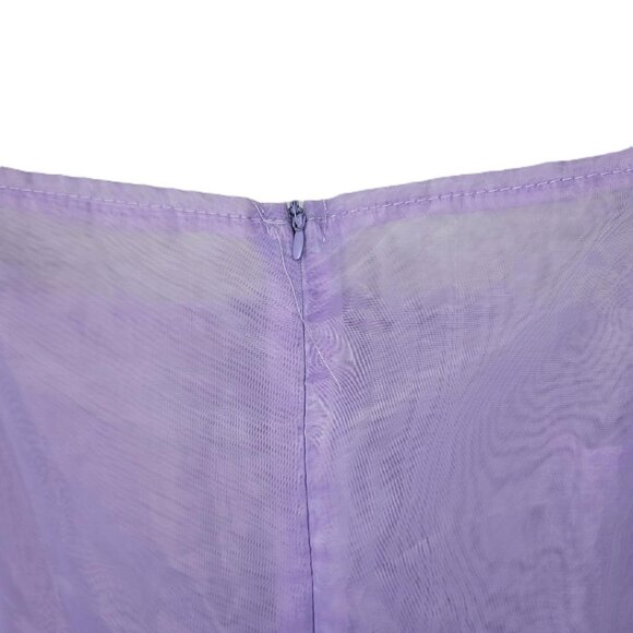 Girl's Purple Princess Dress size S Puff Sleeves Sheer - Picture 10 of 12